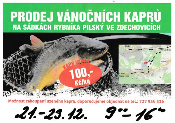 Prodej kaprů 2025 rybník Pilský 