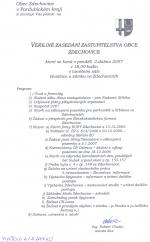 Veřejné zasedání zastupitelstva obce 2.4.2007