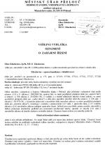 Oznámení o zahájení řízení - stavba kanalizace Zdechovice sever