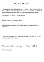Zveřejnění záměru - prodej pozemku Zdechovice
