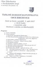 Program jednání zastupitelstva obce 3.9.2007