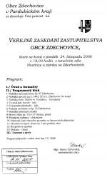 Veřejné  zasedání obecního zastupitelstva 24.11.2008