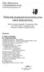 Pozvánka na zastupitelstvo 22.12.2008