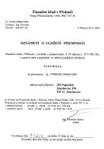 Oznámení o uložení písemnosti J.Papoušek
