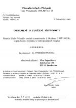 Oznámení o uložení písemnosti V.Papoušková