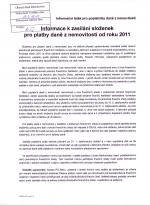 Informace k zasílání složenek pro platby daně z nemovitostí od r.2011