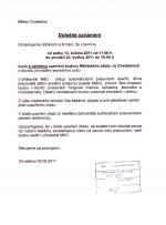 Oznámení MěÚ Chvaletice