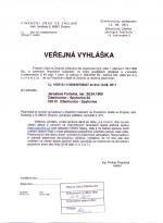 Veřejná vyhláška Jaroslava Fortelná 14092011