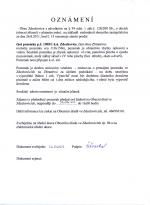 Zveřejnění záměru prodeje pozemku Zdechovice Zbraněves