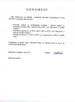 Zveřejnění záměru odkoupení pozemku rybník Spytovice