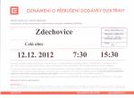 Přerušení dodávky elektřiny 12.12.12