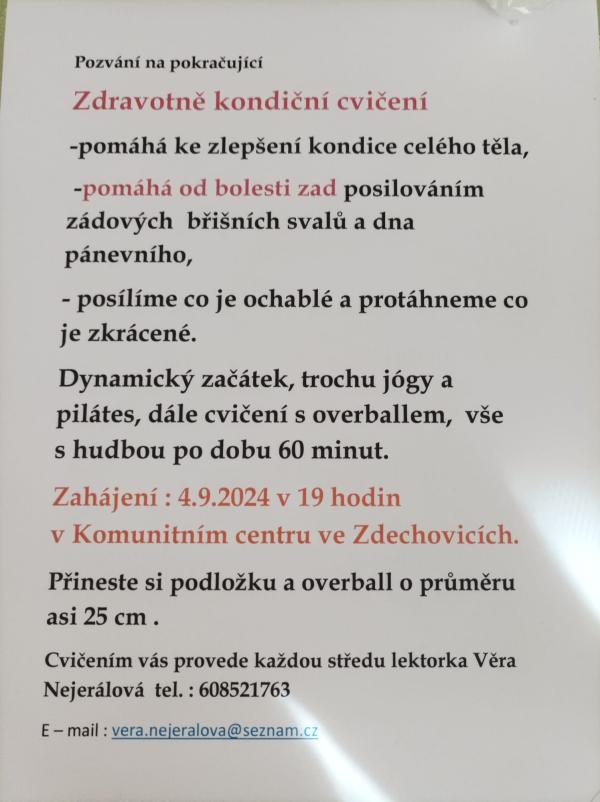 Cvičení s Věrou od 4.9.2024