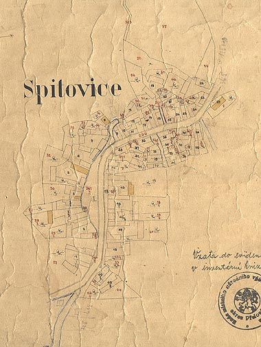 Katastrální mapa Spytovic